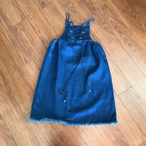 J.O.A. Los Angeles Lace Up Denim Dress Size Small NWT